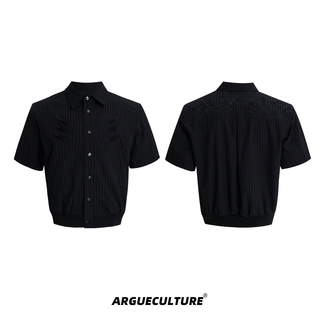 Textured Embroidered Boxy Shirt - COPPING THREADS - ArguE CulturE