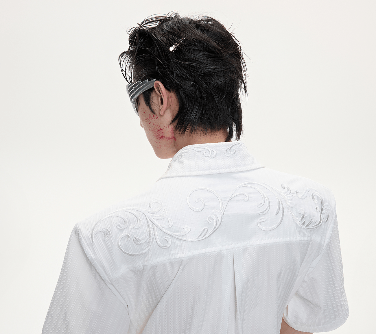 Textured Embroidered Boxy Shirt - COPPING THREADS - ArguE CulturE
