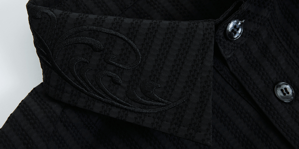 Textured Embroidered Boxy Shirt - COPPING THREADS - ArguE CulturE