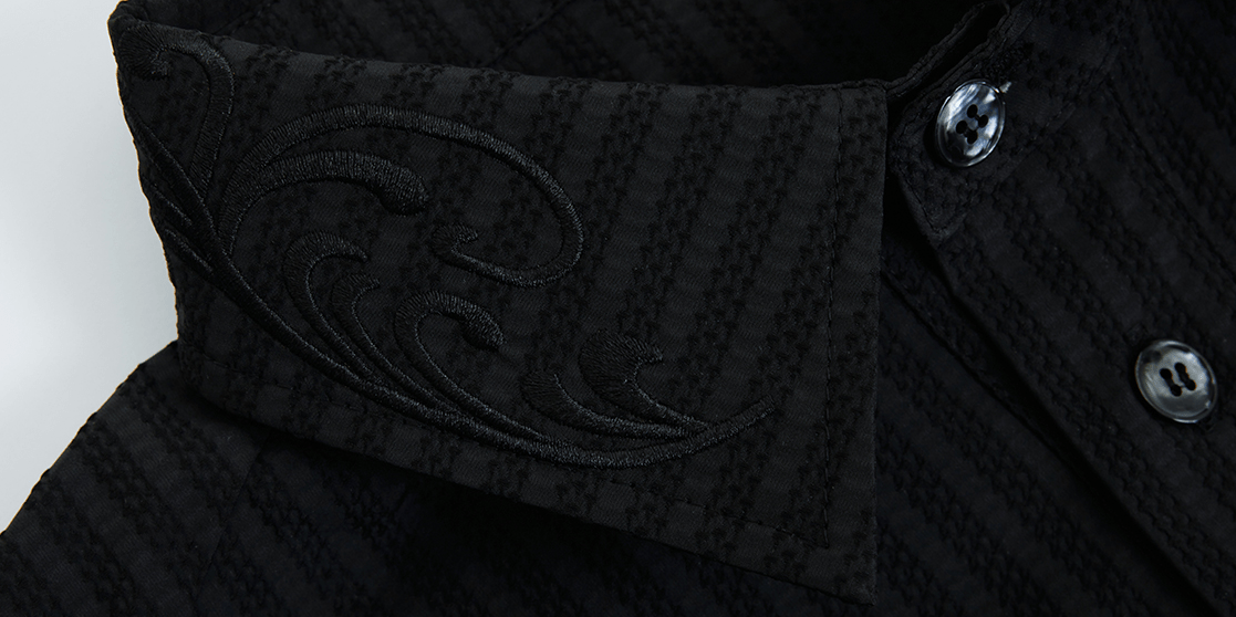 Textured Embroidered Boxy Shirt - COPPING THREADS - ArguE CulturE