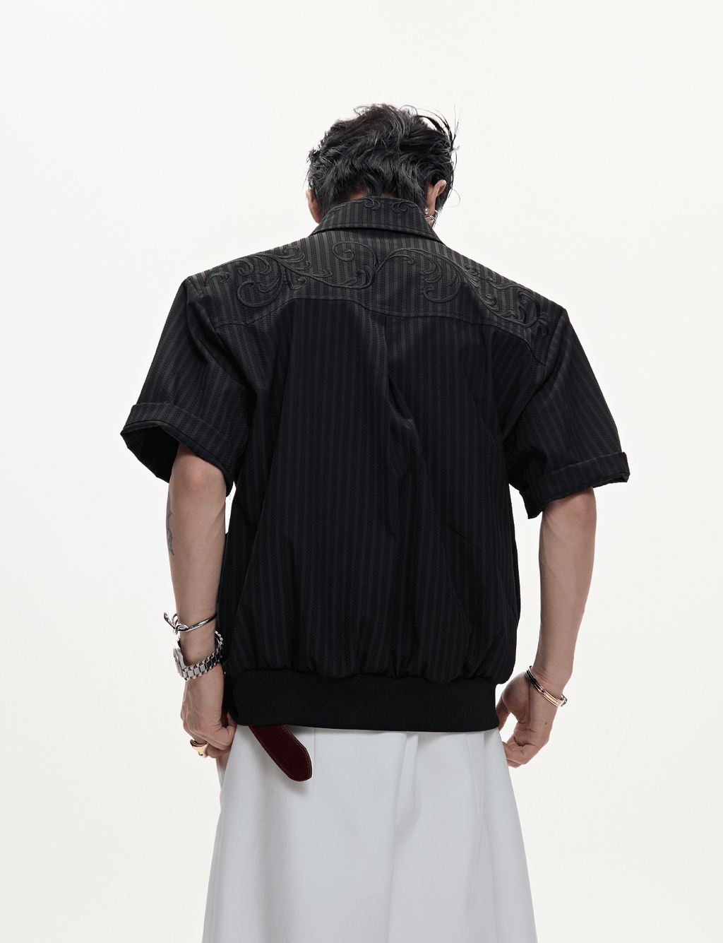 Textured Embroidered Boxy Shirt - COPPING THREADS - ArguE CulturE