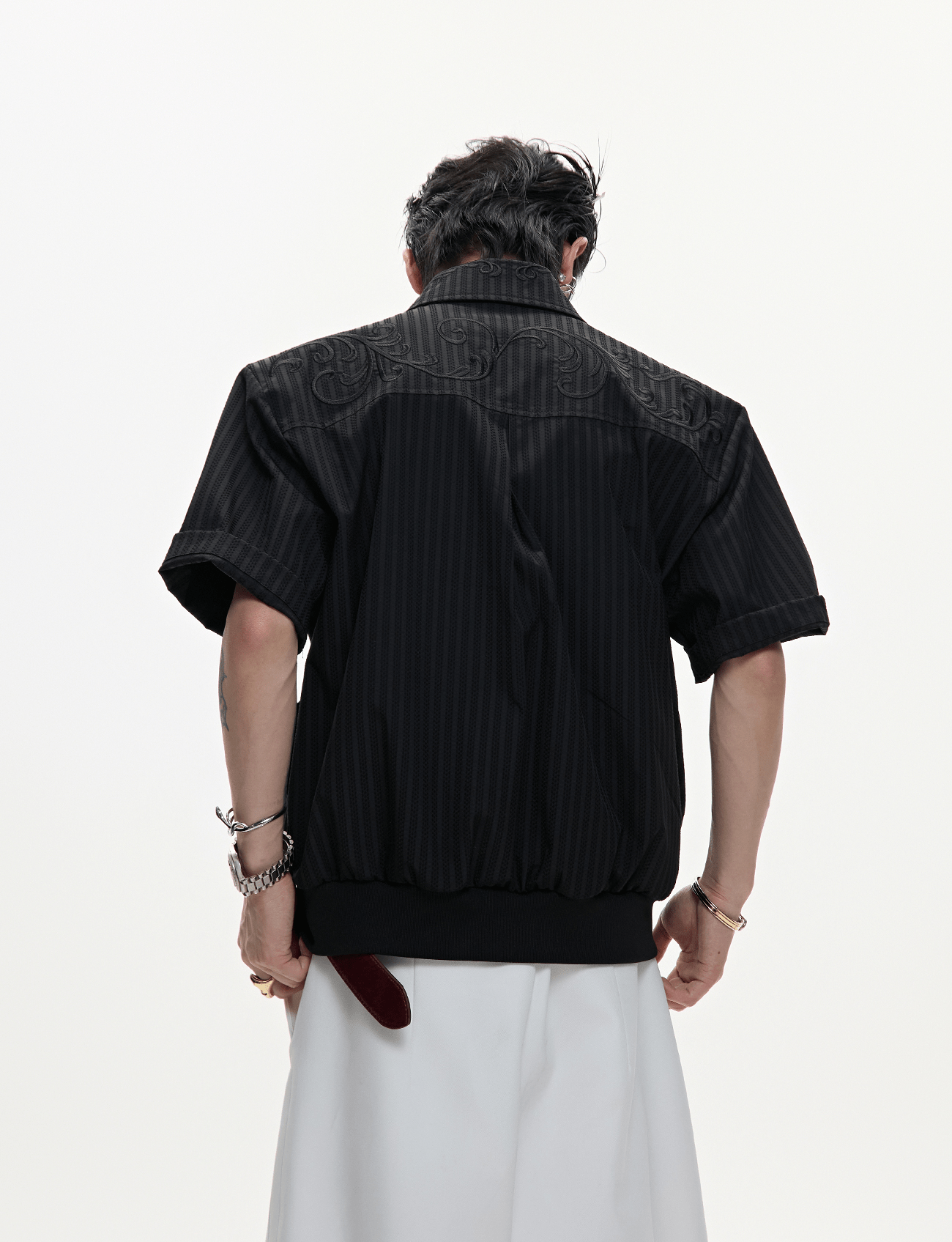 Textured Embroidered Boxy Shirt - COPPING THREADS - ArguE CulturE