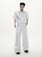 Textured Embroidered Boxy Shirt - COPPING THREADS - ArguE CulturE