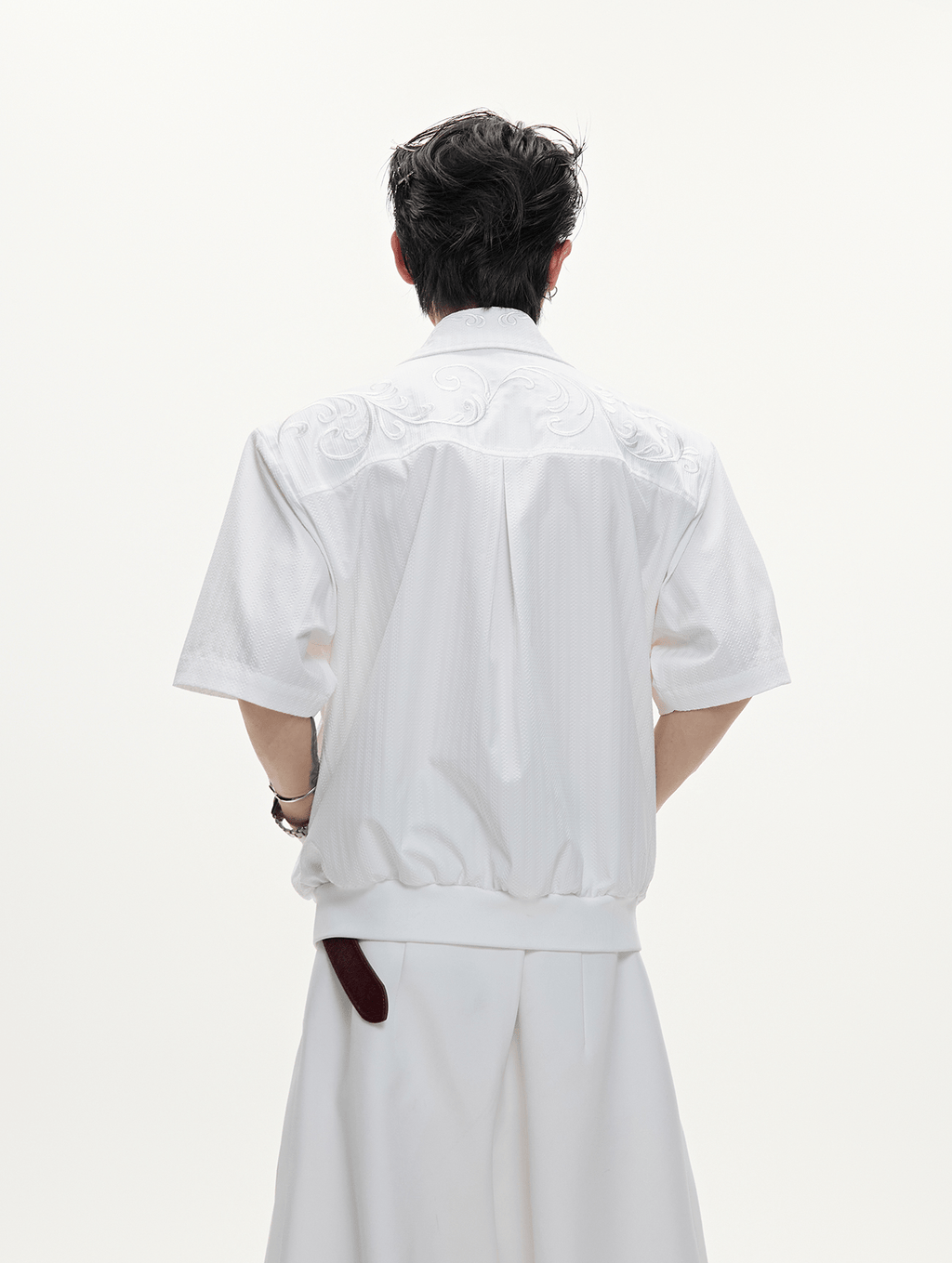 Textured Embroidered Boxy Shirt - COPPING THREADS - ArguE CulturE