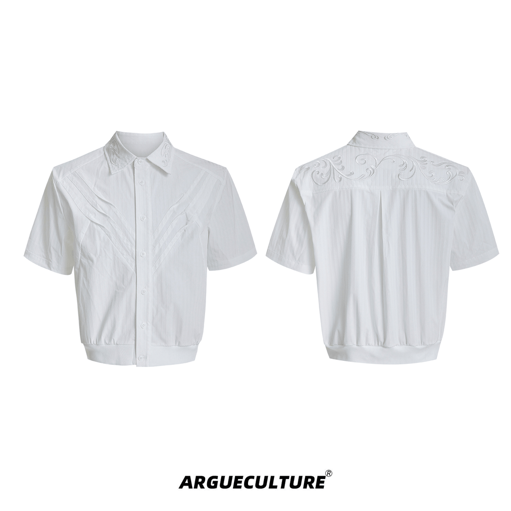Textured Embroidered Boxy Shirt - COPPING THREADS - ArguE CulturE