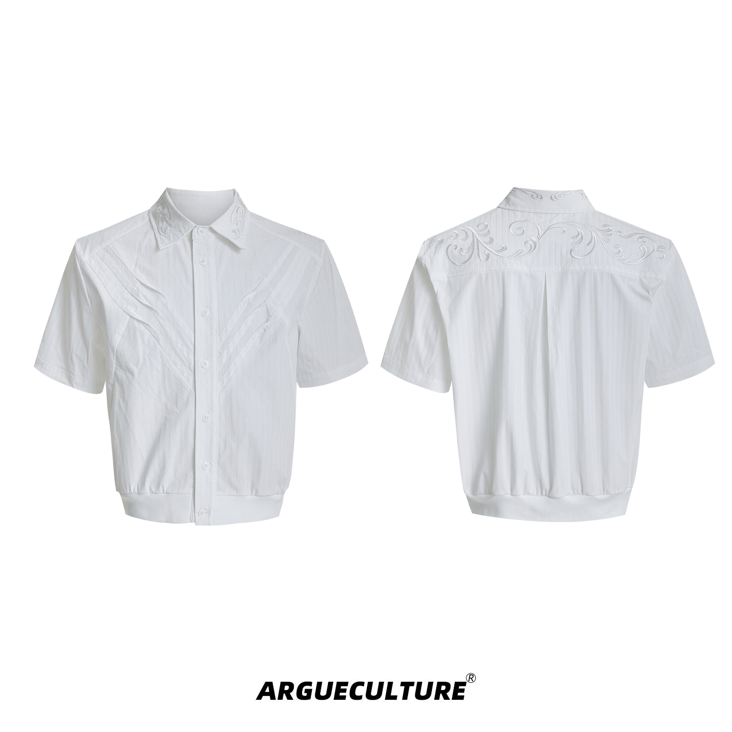 Textured Embroidered Boxy Shirt - COPPING THREADS - ArguE CulturE