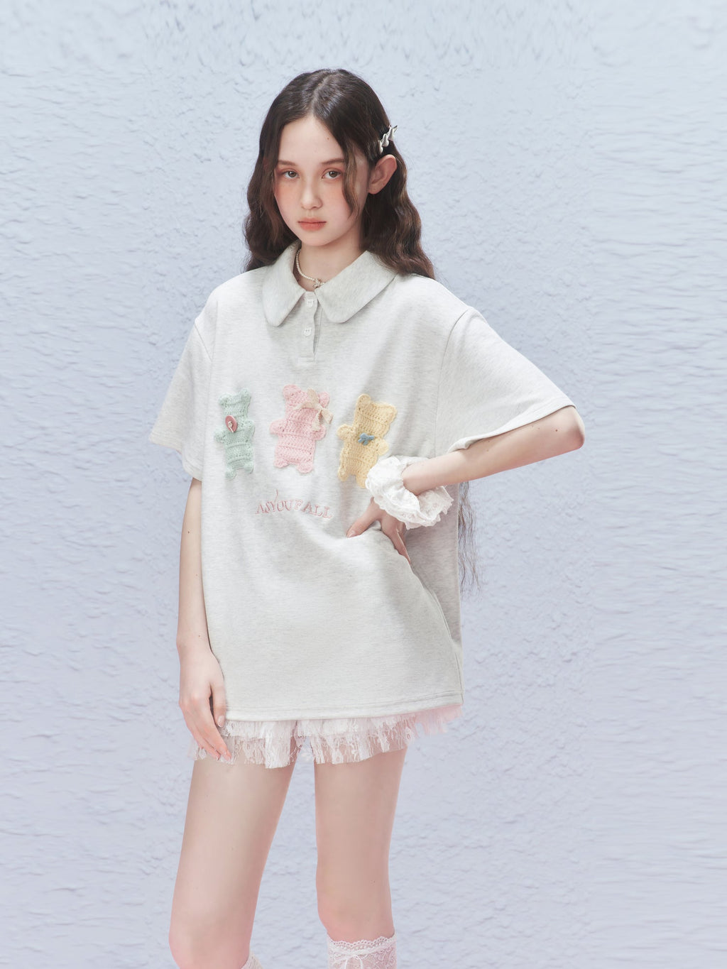 Three Bears Embroidered Knit Polo Shirt - COPPING THREADS - AYF