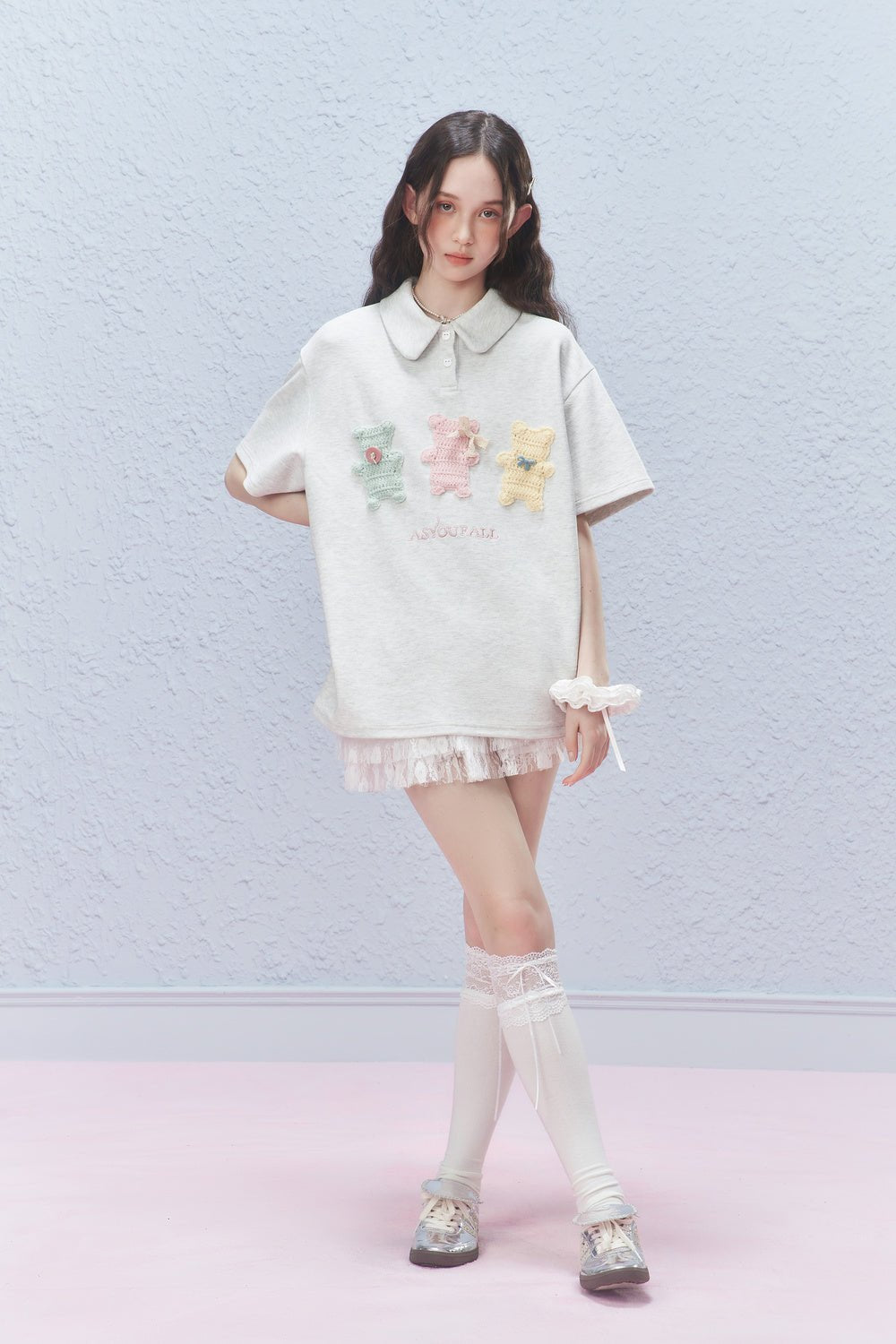 Three Bears Embroidered Knit Polo Shirt - COPPING THREADS - AYF