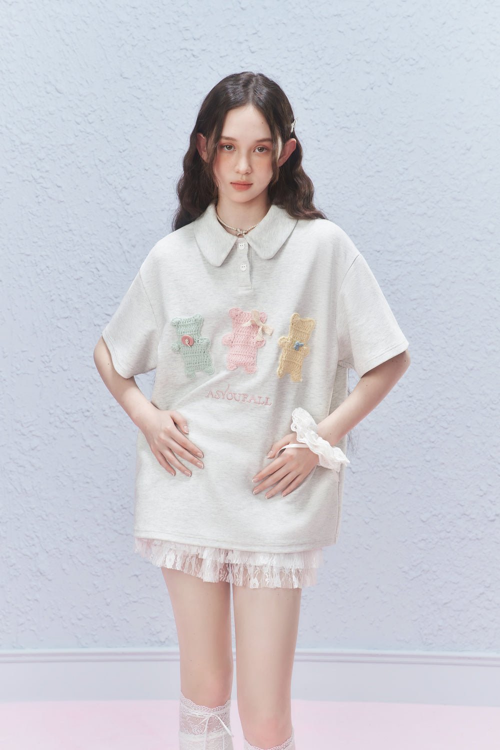 Three Bears Embroidered Knit Polo Shirt - COPPING THREADS - AYF