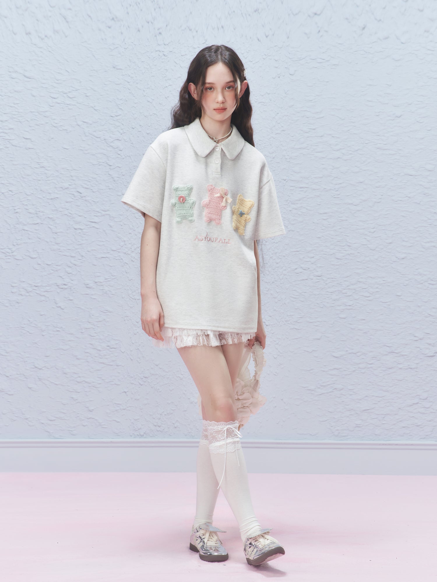 Three Bears Embroidered Knit Polo Shirt - COPPING THREADS - AYF