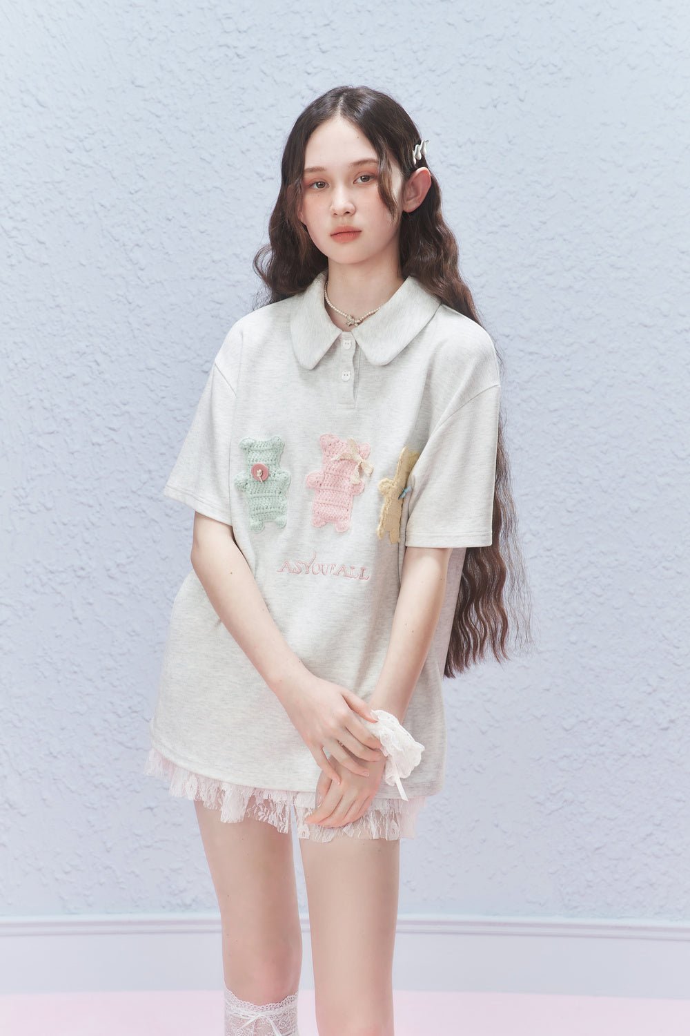 Three Bears Embroidered Knit Polo Shirt - COPPING THREADS - AYF