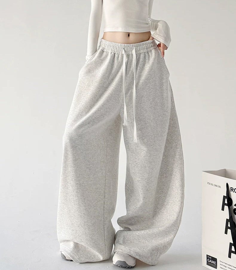 Three-Gray Rounded Wide-Leg Sweatpants - COPPING THREADS - CT ORIGINALS
