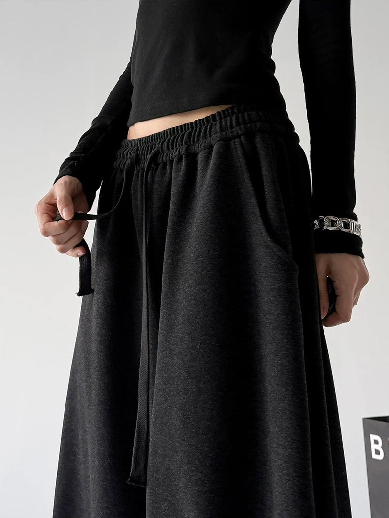 Three-Gray Rounded Wide-Leg Sweatpants - COPPING THREADS - CT ORIGINALS