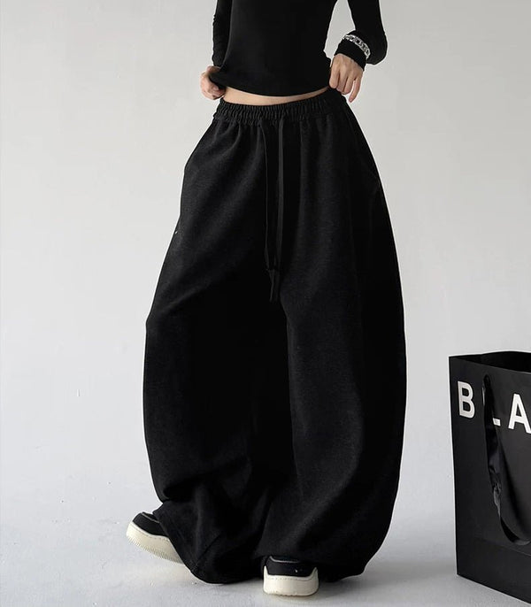 Three-Gray Rounded Wide-Leg Sweatpants - COPPING THREADS - CT ORIGINALS