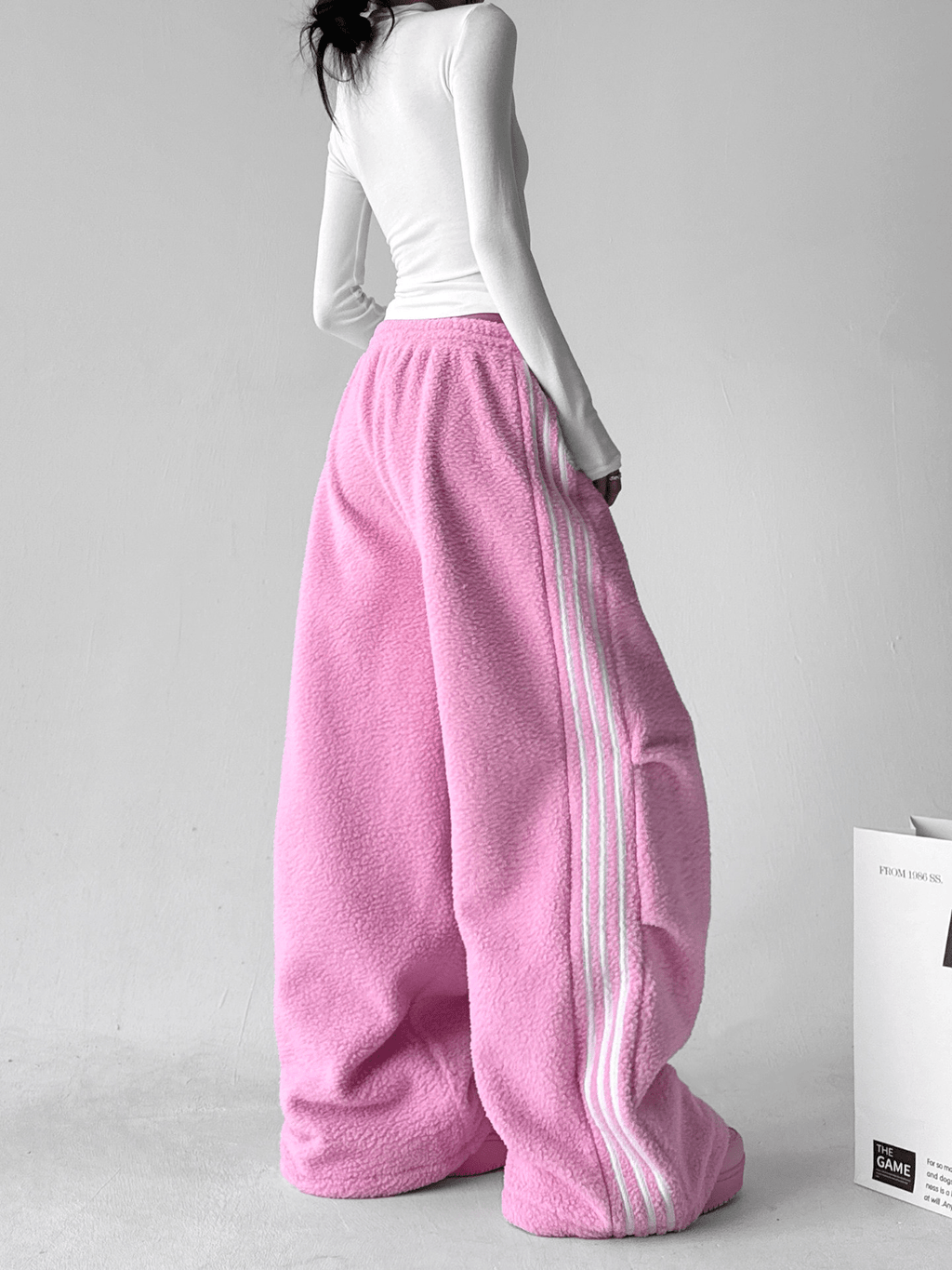Three - Stripe Sherpa Fleece Sweatpants - COPPING THREADS - CT Select