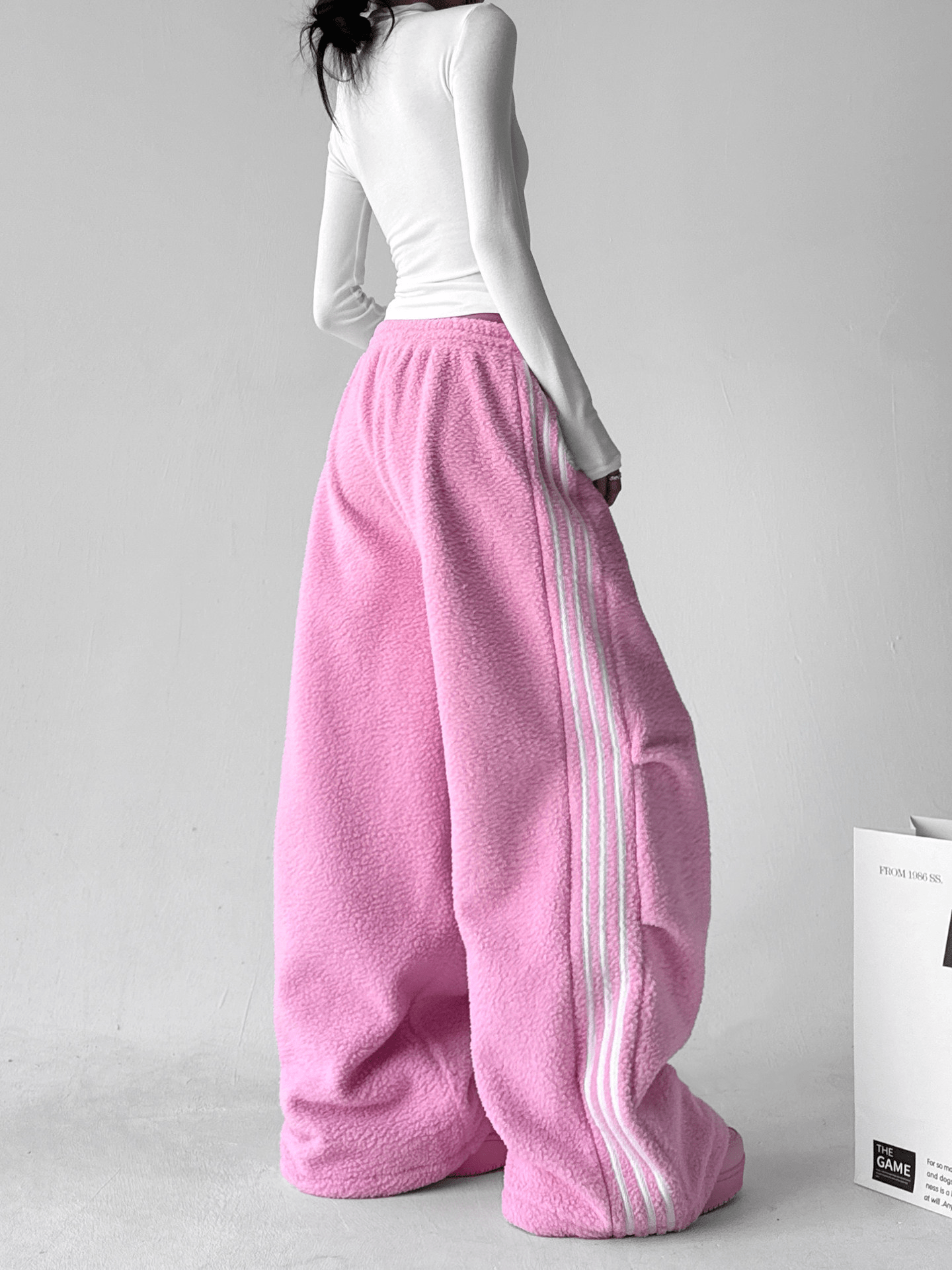 Three - Stripe Sherpa Fleece Sweatpants - COPPING THREADS - CT Select