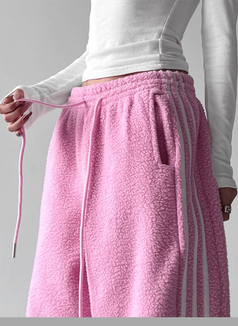 Three - Stripe Sherpa Fleece Sweatpants - COPPING THREADS - CT Select