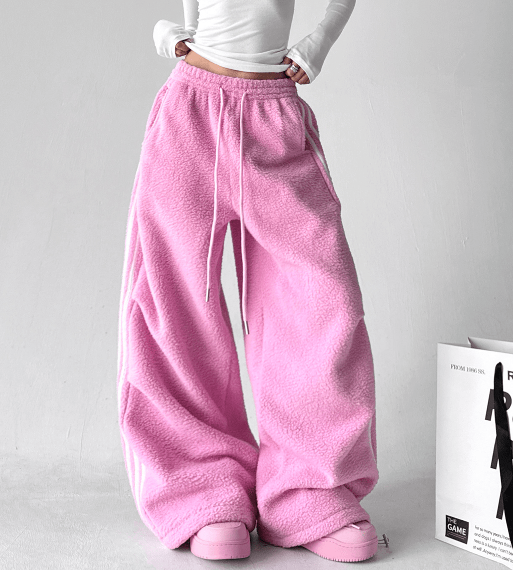 Three - Stripe Sherpa Fleece Sweatpants - COPPING THREADS - CT Select