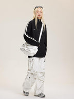 Three - Stripe Sleeve Stand Collar Half - Zip Knit Sweater - COPPING THREADS - CATTEE