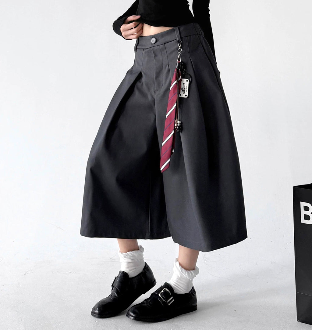 Tie-Accessory Cropped Wide-Leg Pants - COPPING THREADS - CT ORIGINALS