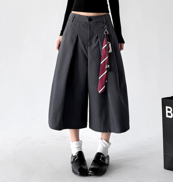 Tie-Accessory Cropped Wide-Leg Pants - COPPING THREADS - CT ORIGINALS