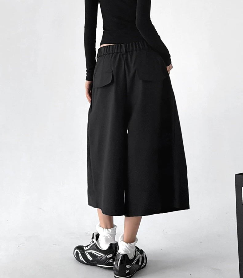 Tie-Accessory Cropped Wide-Leg Pants - COPPING THREADS - CT ORIGINALS