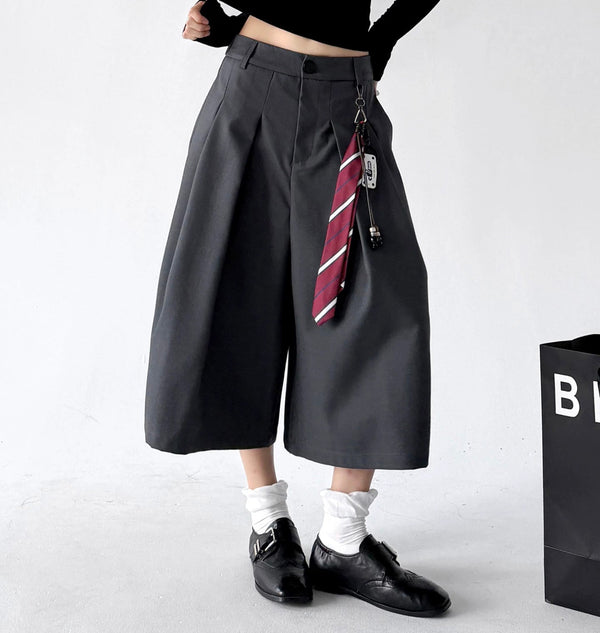 Tie-Accessory Cropped Wide-Leg Pants - COPPING THREADS - CT ORIGINALS