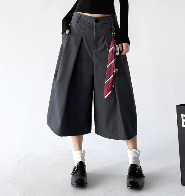 Tie-Accessory Cropped Wide-Leg Pants - COPPING THREADS - CT ORIGINALS