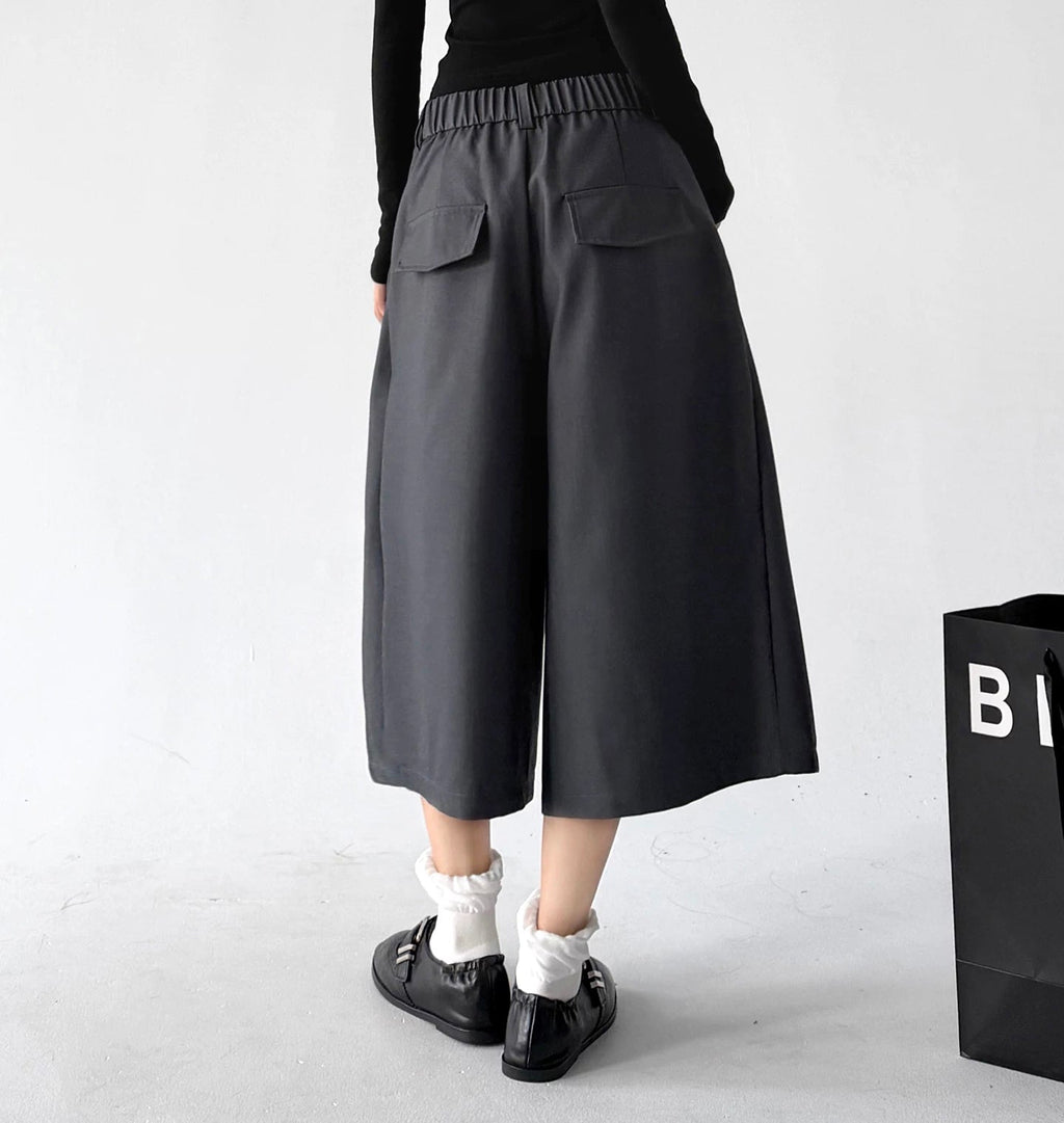 Tie-Accessory Cropped Wide-Leg Pants - COPPING THREADS - CT ORIGINALS