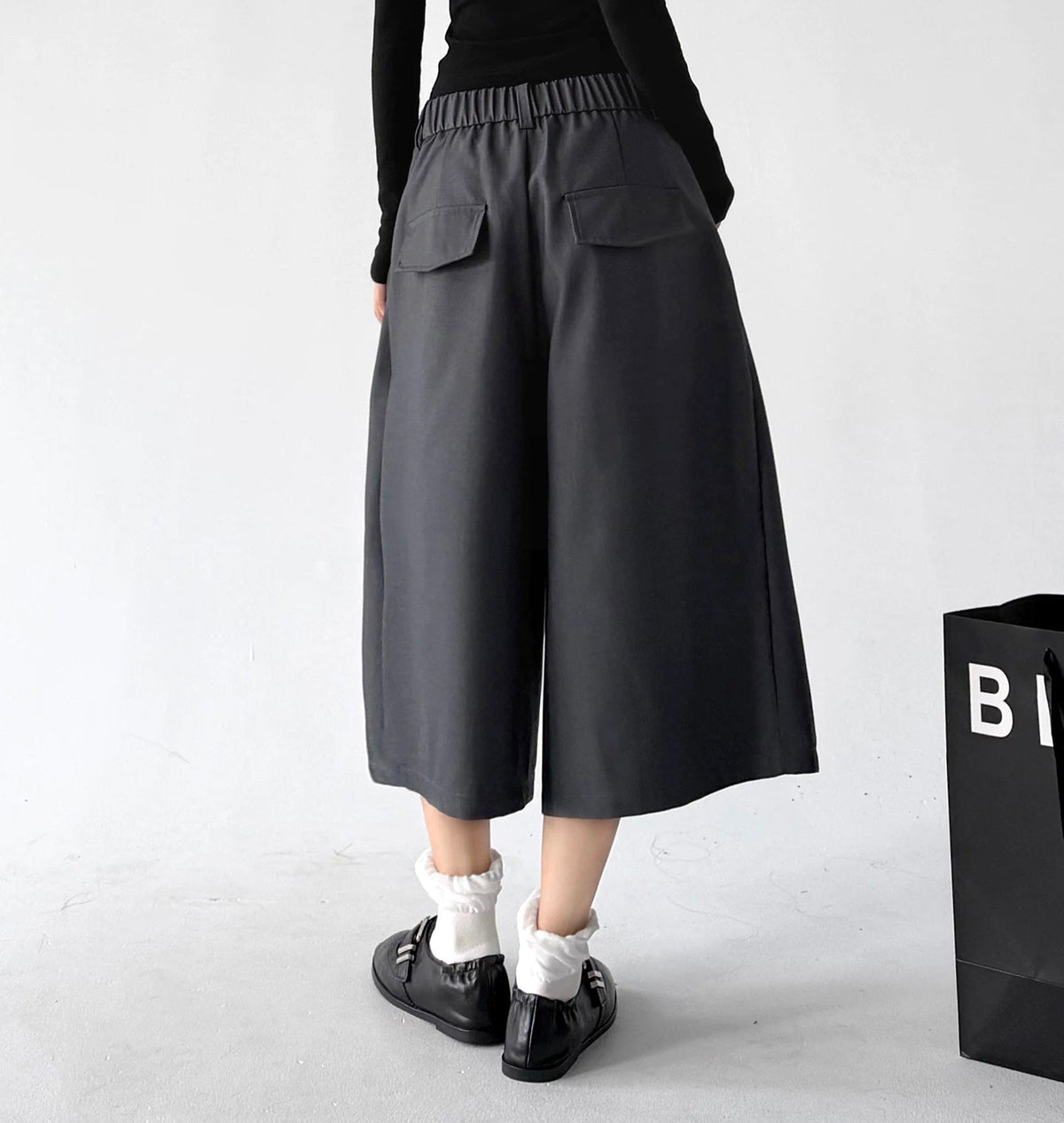 Tie-Accessory Cropped Wide-Leg Pants - COPPING THREADS - CT ORIGINALS