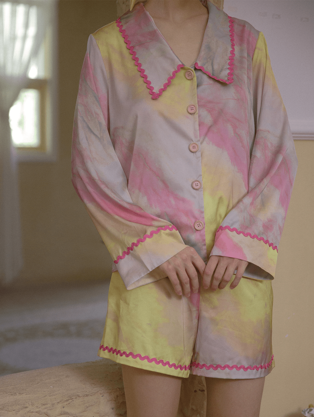 Tie - Dye Satin Pajama Set - COPPING THREADS - CT Dreamscape