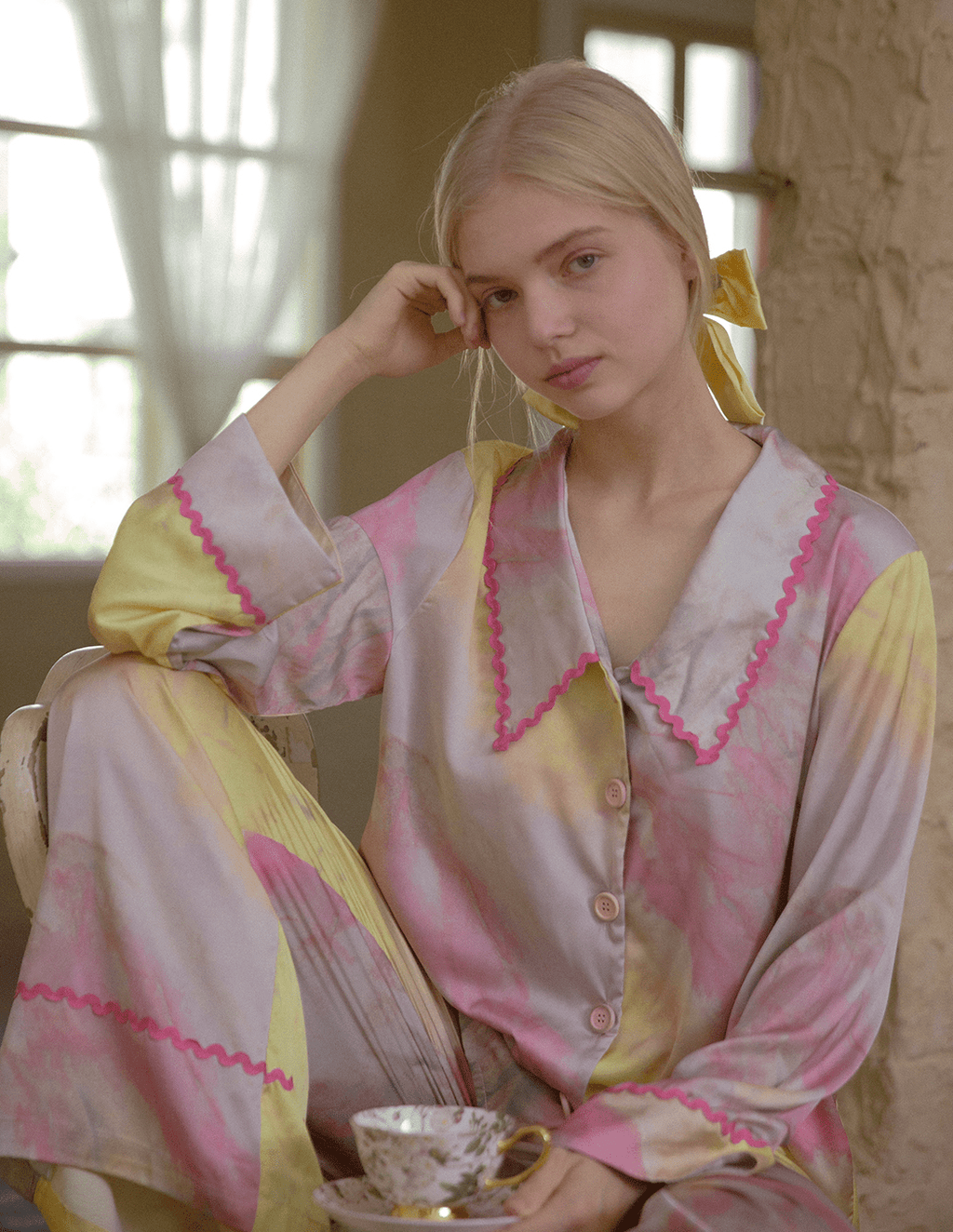 Tie - Dye Satin Pajama Set - COPPING THREADS - CT Dreamscape