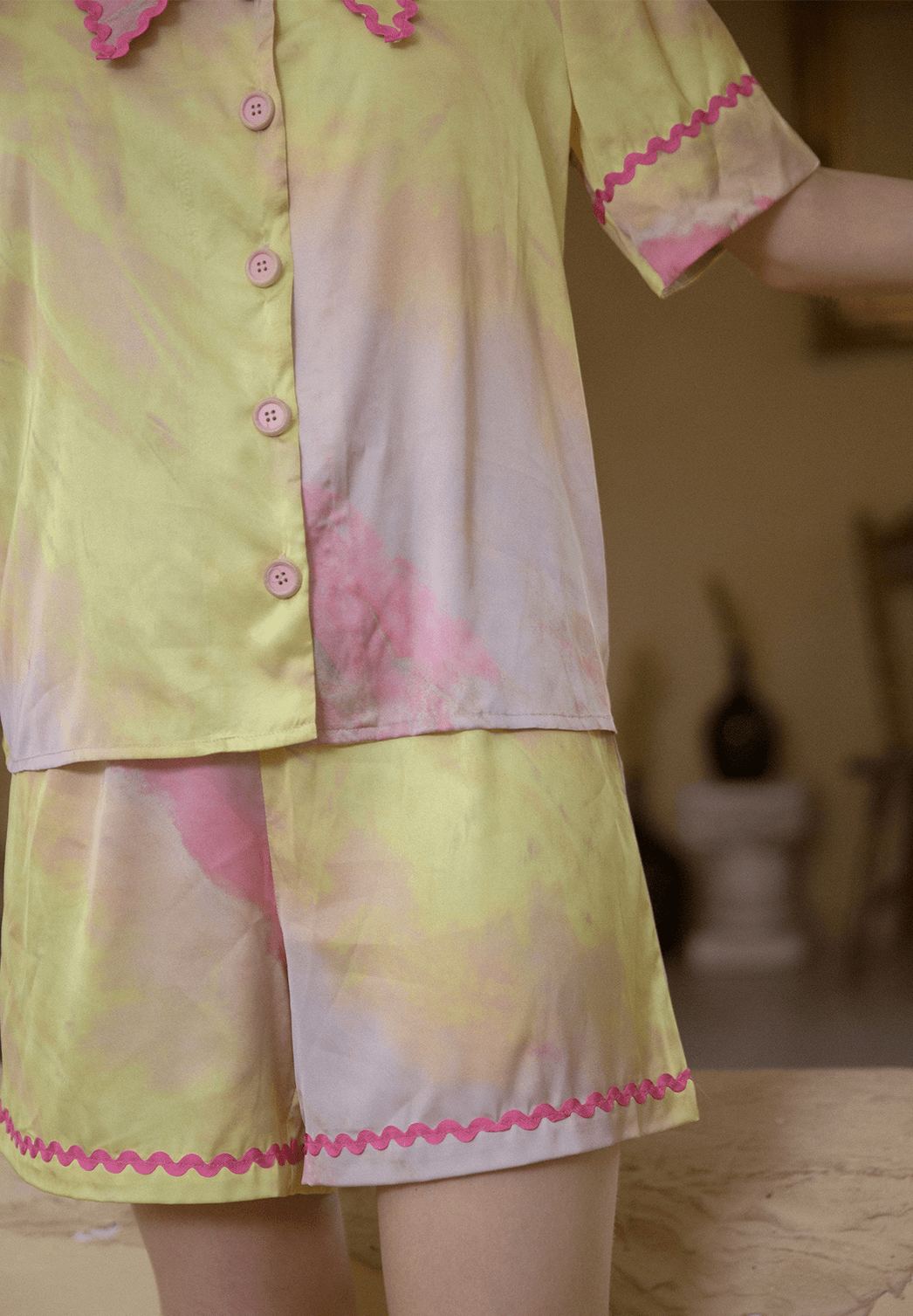 Tie - Dye Satin Pajama Set - COPPING THREADS - CT Dreamscape