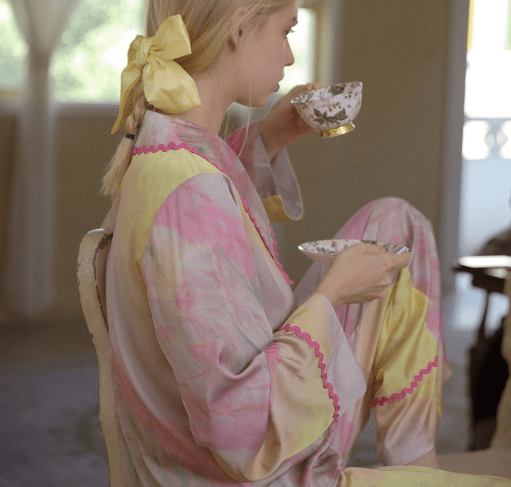 Tie - Dye Satin Pajama Set - COPPING THREADS - CT Dreamscape