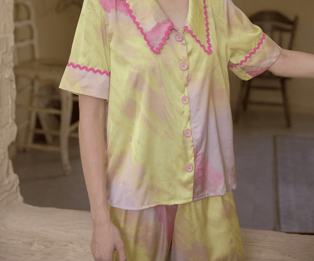 Tie - Dye Satin Pajama Set - COPPING THREADS - CT Dreamscape