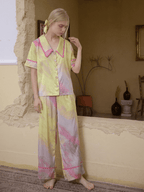 Tie - Dye Satin Pajama Set - COPPING THREADS - CT Dreamscape