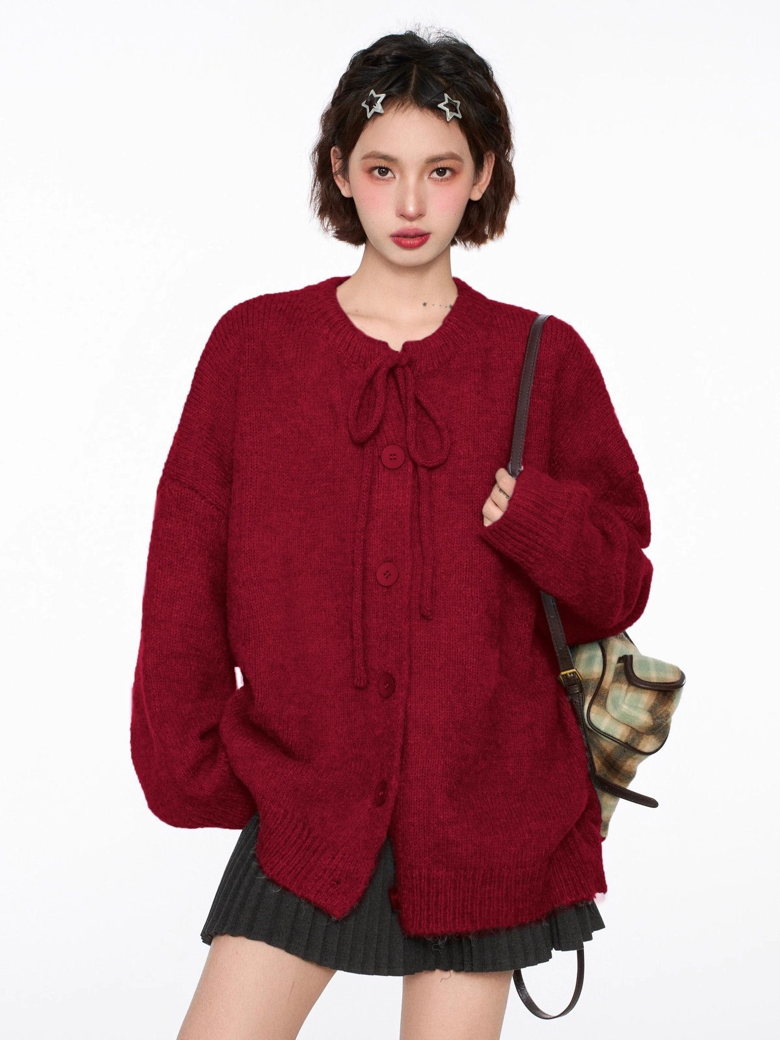 Tie - Neck Knit Cardigan Sweater - COPPING THREADS - CT Select