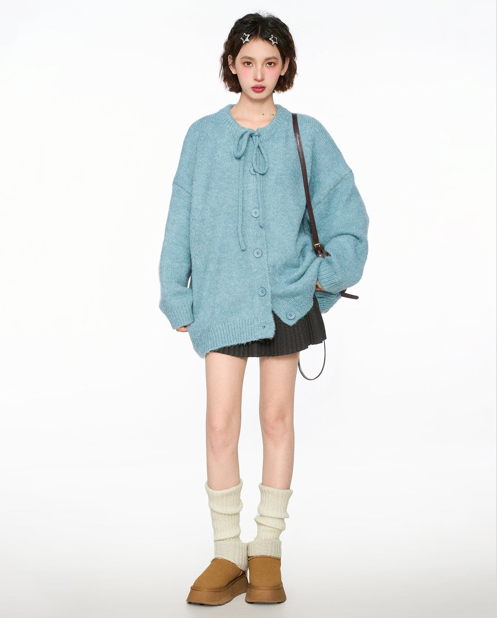 Tie - Neck Knit Cardigan Sweater - COPPING THREADS - CT Select