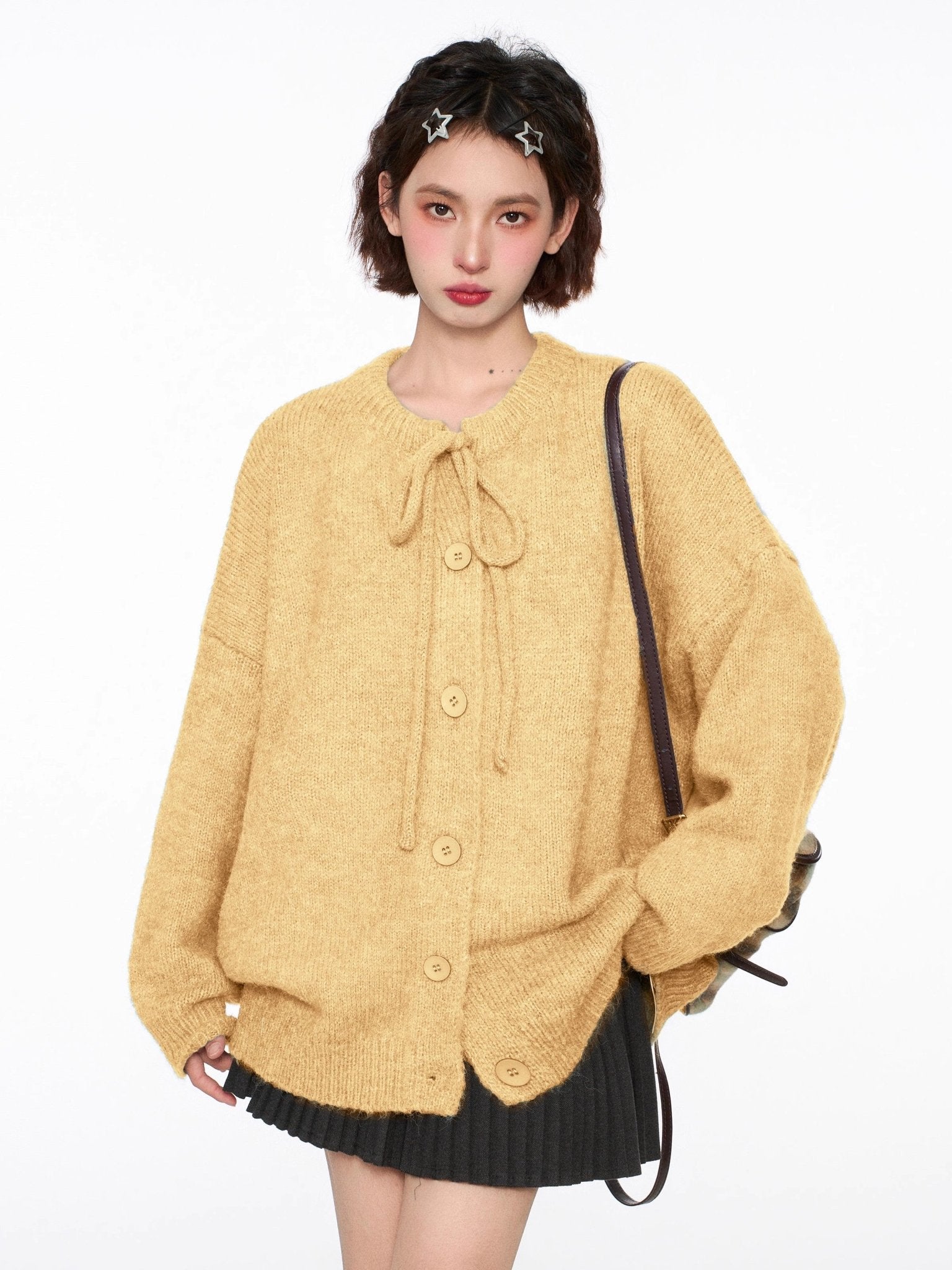 Tie - Neck Knit Cardigan Sweater - COPPING THREADS - CT Select