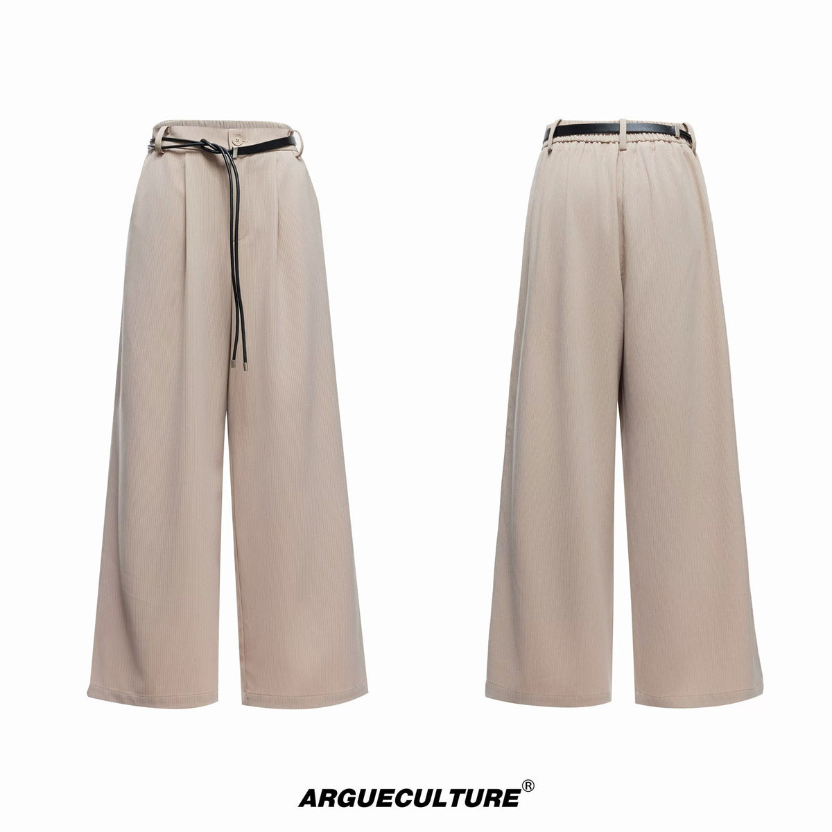Tie-Neck Padded-Shoulder Shirt and Ribbed Pants Set - COPPING THREADS - Argue Culture