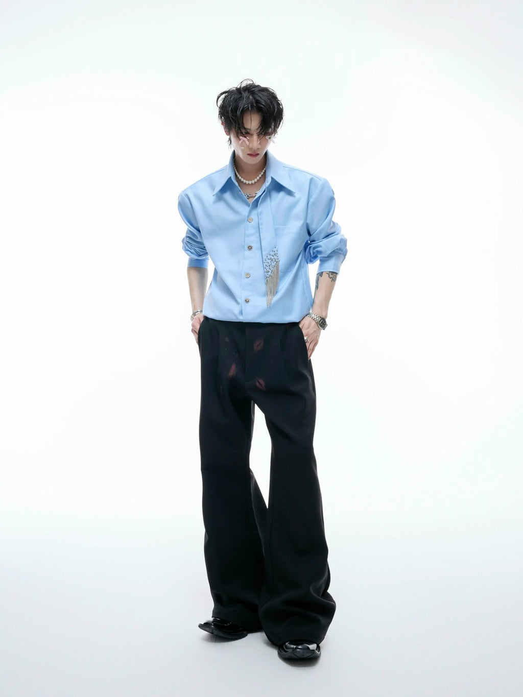 Tie-Panel Padded-Shoulder Shirt - COPPING THREADS - Argue Culture