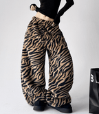 Tiger Print Fleece Wide - Leg Pants - COPPING THREADS - CT Select