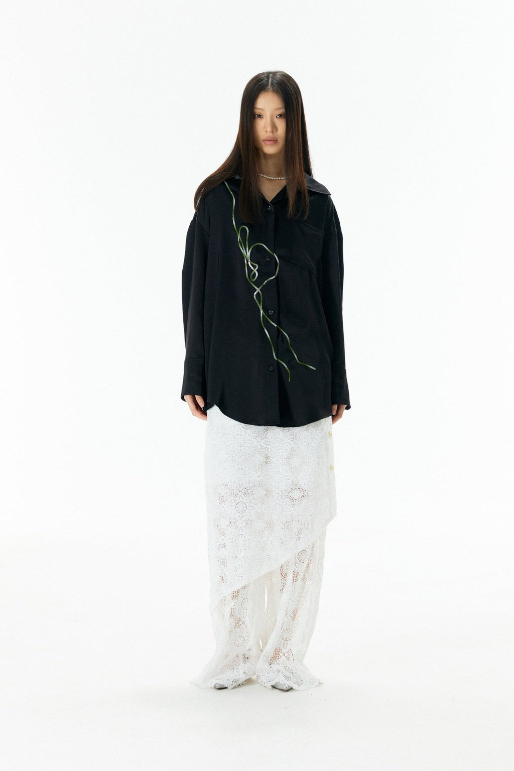 Tinsel Embroidered Long Sleeve Shirt - COPPING THREADS - APRIORITY