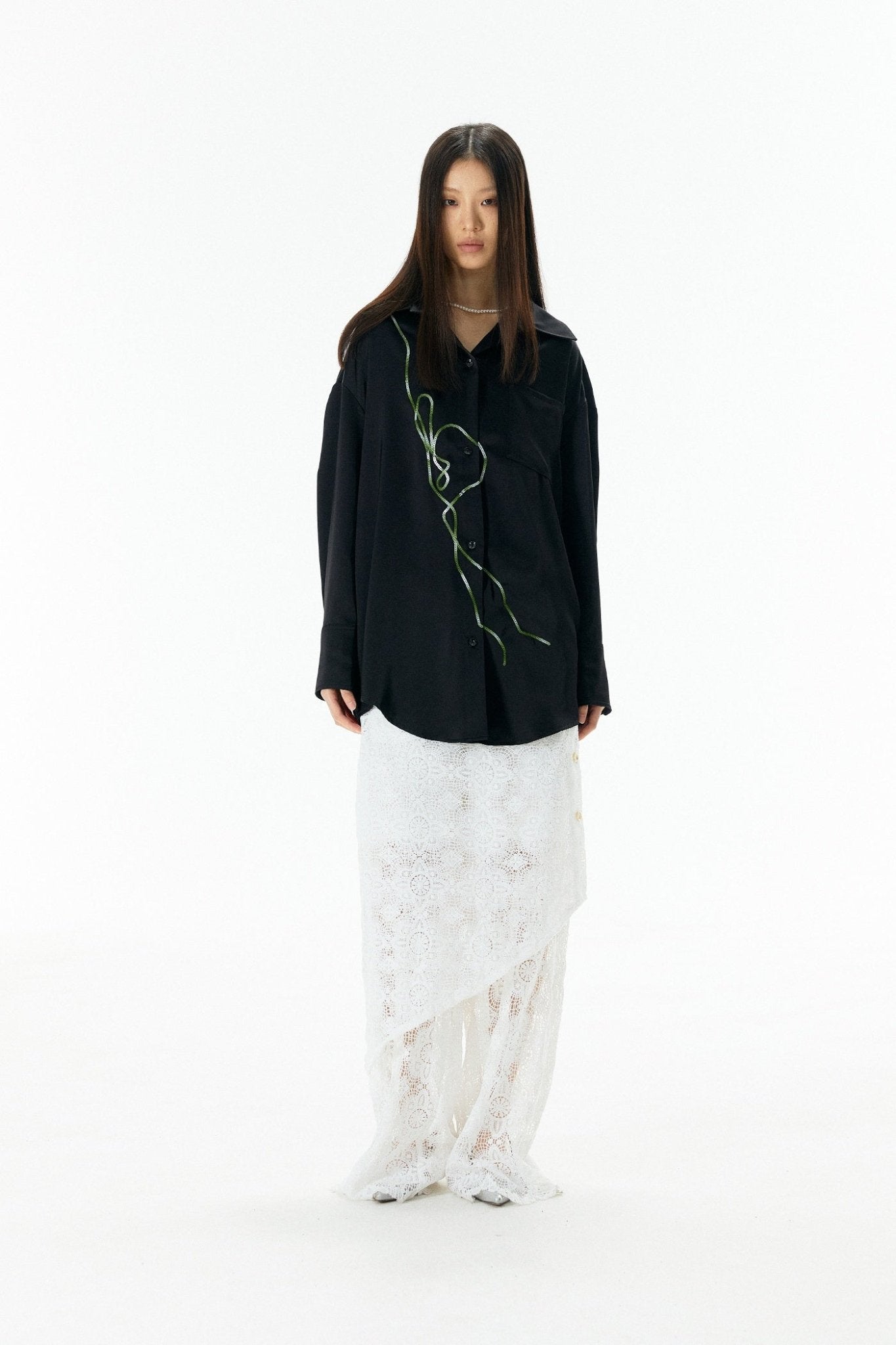 Tinsel Embroidered Long Sleeve Shirt - COPPING THREADS - APRIORITY