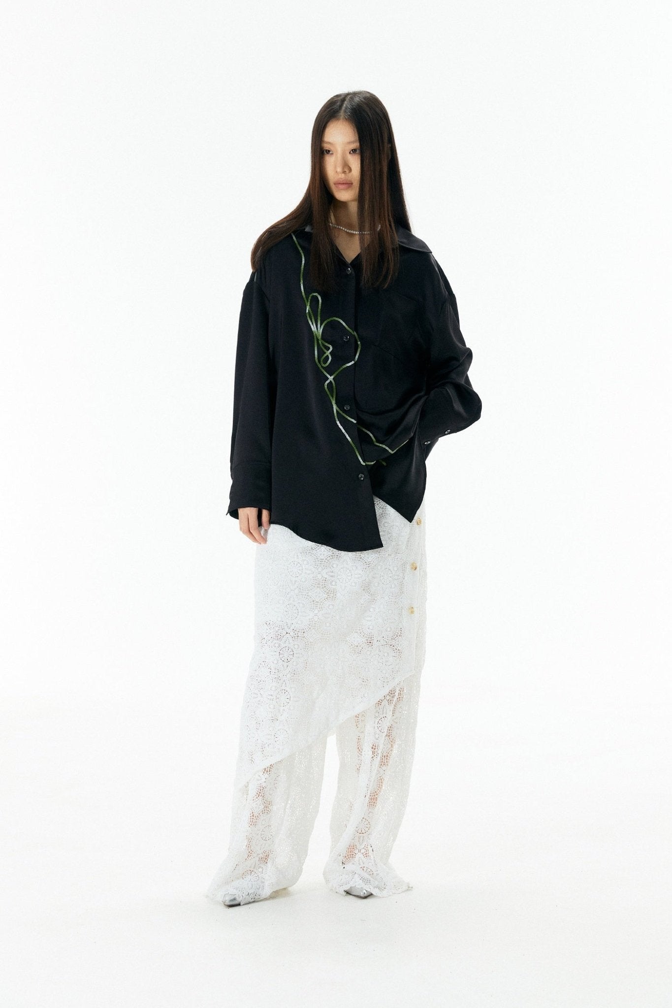 Tinsel Embroidered Long Sleeve Shirt - COPPING THREADS - APRIORITY