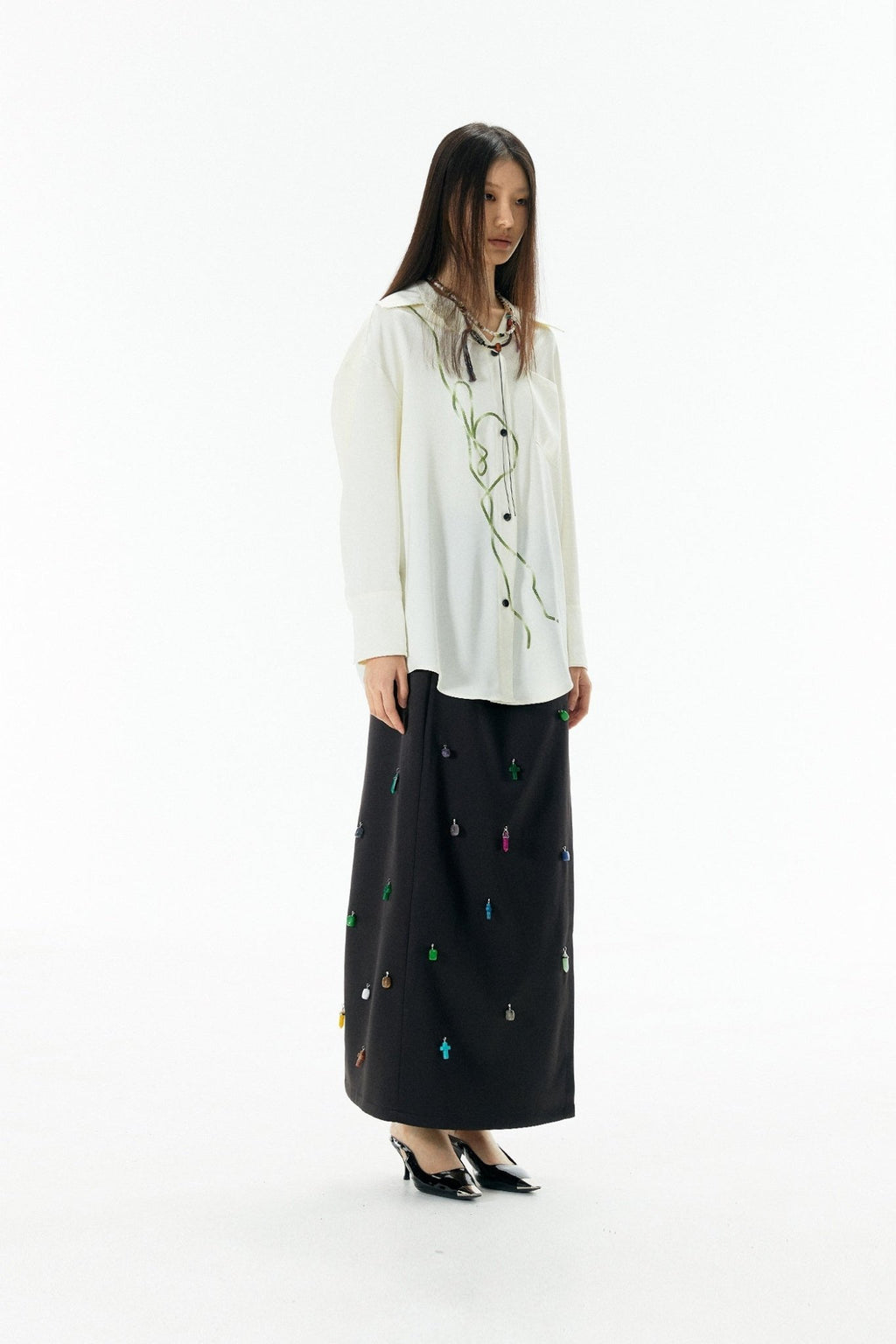 Tinsel Embroidered Long Sleeve Shirt - COPPING THREADS - APRIORITY