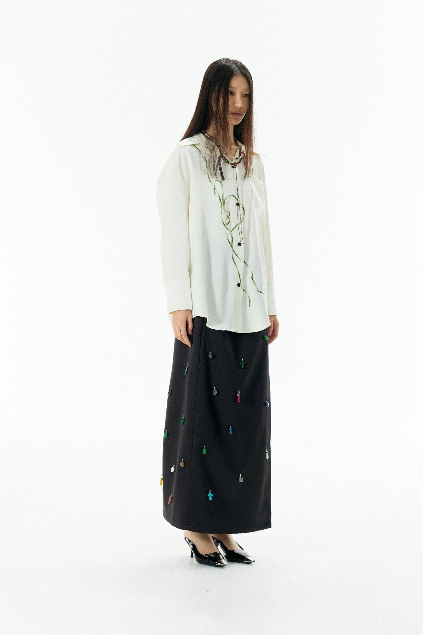 Tinsel Embroidered Long Sleeve Shirt - COPPING THREADS - APRIORITY