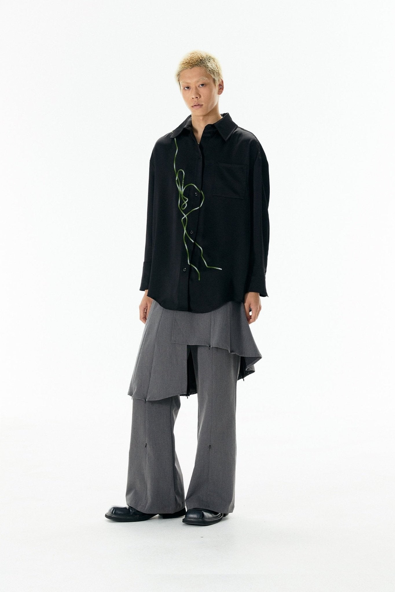 Tinsel Embroidered Long Sleeve Shirt - COPPING THREADS - APRIORITY