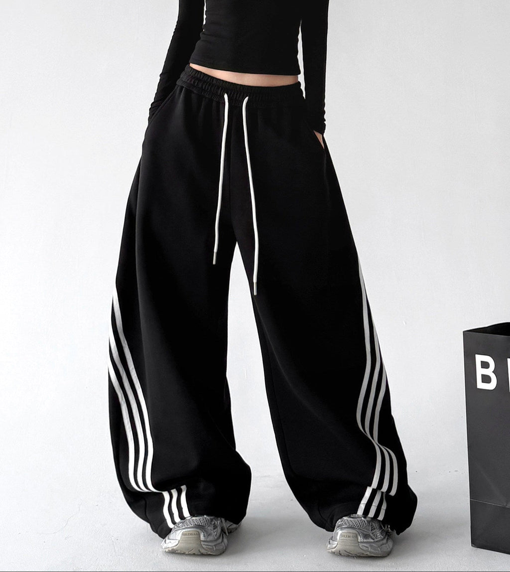 Triple-Stripe Curved-Leg Sweatpants - CT251 - COPPING THREADS - CT ORIGINALS