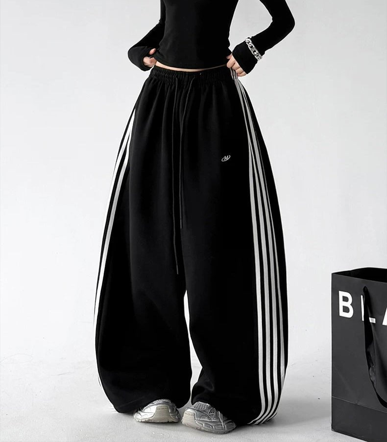 Triple-Stripe Wide-Leg Sweatpants - COPPING THREADS - CT ORIGINALS